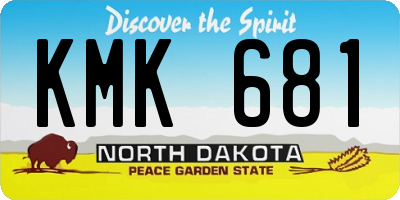 ND license plate KMK681
