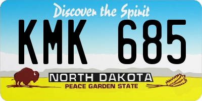 ND license plate KMK685