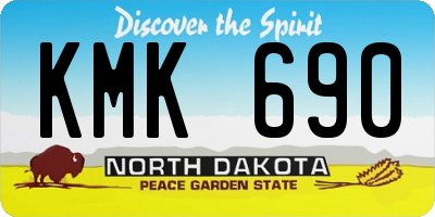 ND license plate KMK690
