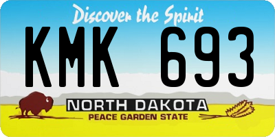 ND license plate KMK693
