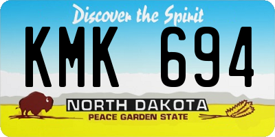 ND license plate KMK694