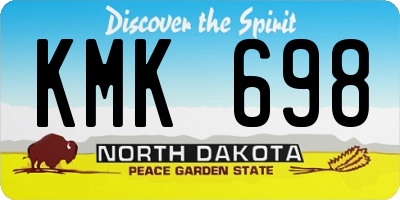 ND license plate KMK698