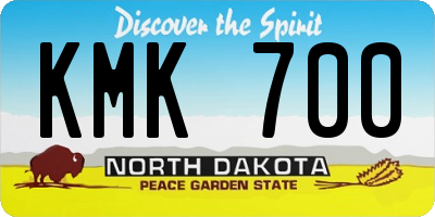 ND license plate KMK700
