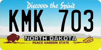 ND license plate KMK703