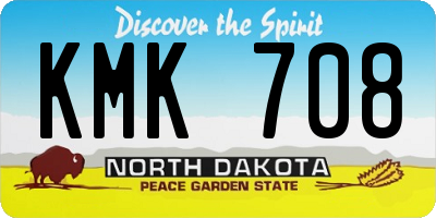 ND license plate KMK708