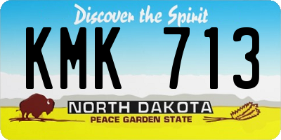 ND license plate KMK713