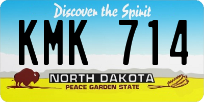 ND license plate KMK714