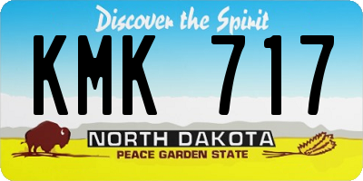 ND license plate KMK717