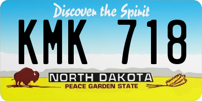 ND license plate KMK718