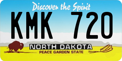 ND license plate KMK720