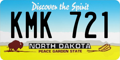 ND license plate KMK721