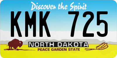 ND license plate KMK725