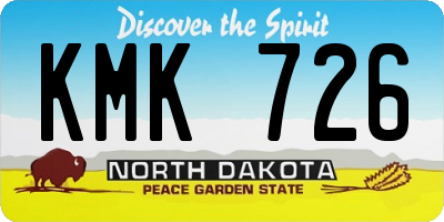 ND license plate KMK726