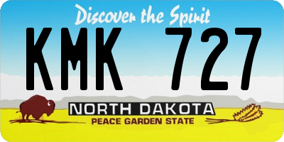 ND license plate KMK727