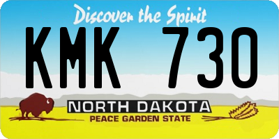 ND license plate KMK730