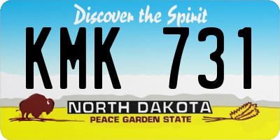 ND license plate KMK731