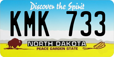 ND license plate KMK733