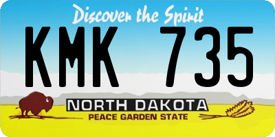 ND license plate KMK735