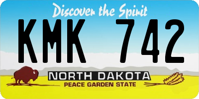 ND license plate KMK742