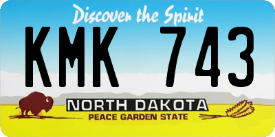 ND license plate KMK743