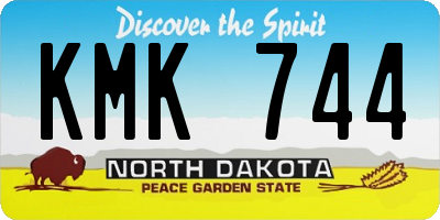 ND license plate KMK744