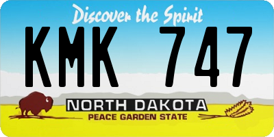 ND license plate KMK747