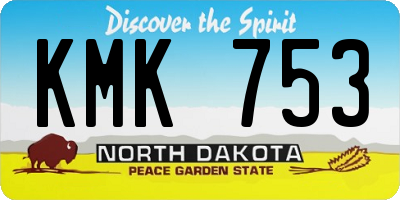 ND license plate KMK753