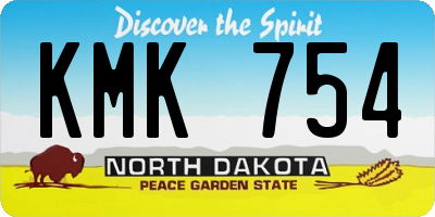 ND license plate KMK754