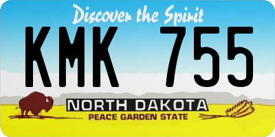 ND license plate KMK755