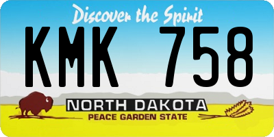 ND license plate KMK758