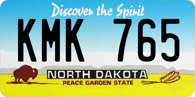ND license plate KMK765