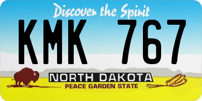 ND license plate KMK767