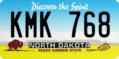 ND license plate KMK768