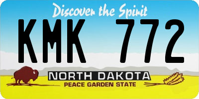 ND license plate KMK772