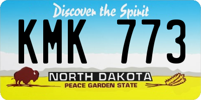 ND license plate KMK773