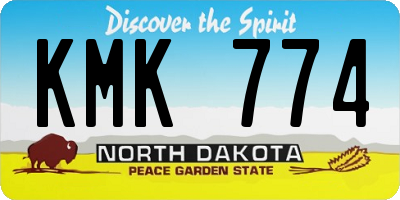 ND license plate KMK774