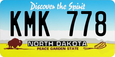 ND license plate KMK778