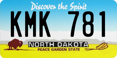 ND license plate KMK781