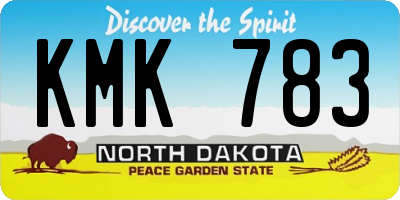 ND license plate KMK783