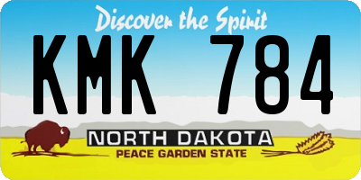 ND license plate KMK784