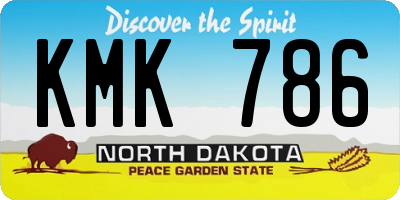ND license plate KMK786