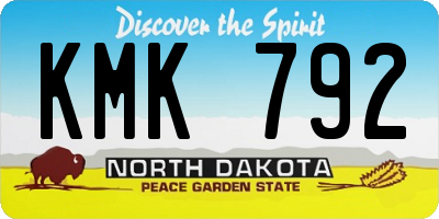 ND license plate KMK792