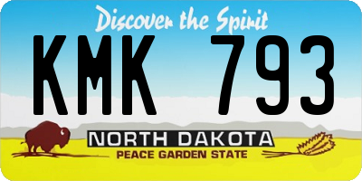 ND license plate KMK793