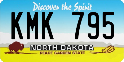 ND license plate KMK795