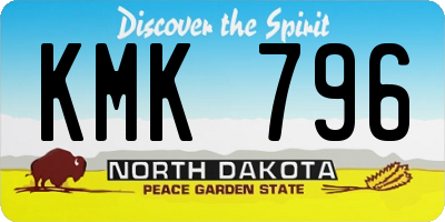 ND license plate KMK796