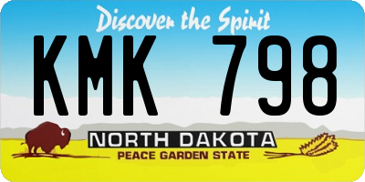 ND license plate KMK798