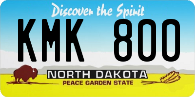 ND license plate KMK800
