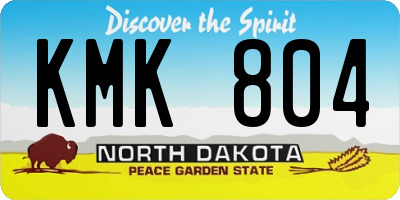 ND license plate KMK804