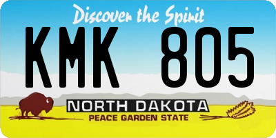 ND license plate KMK805