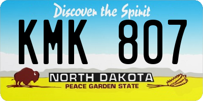 ND license plate KMK807